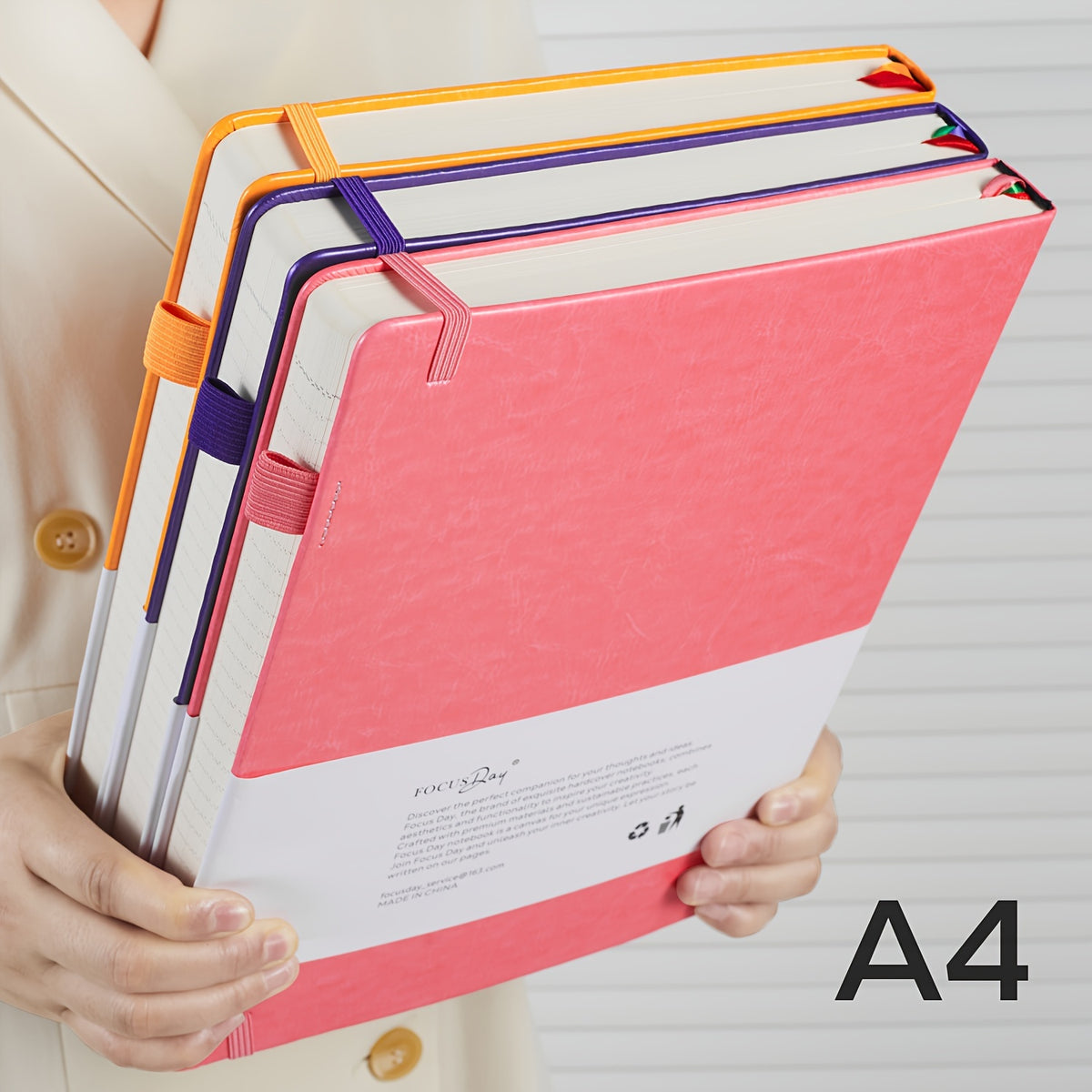 A4 Lined Journal Notebook, 320 Pages Large College Ruled Notebook, Hardcover Faux Leather Notebook with 100Gsm Thick Pages for Writing Women, Professional Business Notebook, 8.5 X 11In, Back to School