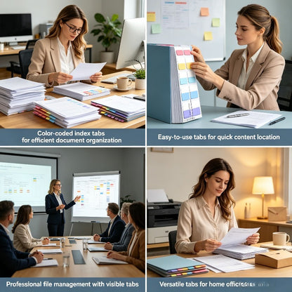 240pcs Quick & Suitable for Page Markers, Reusable Writable Plastic Index Tabs with Numbered/Alpha-Beta for Binder Dividers, File Organizers, Office Supplies - Page Markers for Page Numbering & Document Labeling