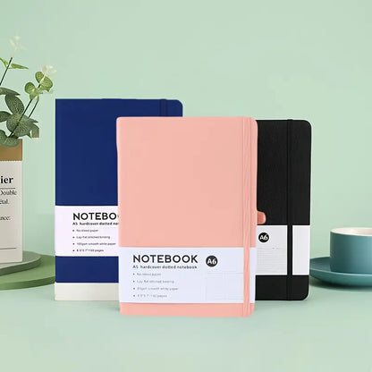 Unisex 3-Pack A6 Pocket Hardcover Lined Journal Notebook with Elastic Band, Single-Color Mini Portable Pocketbook, Home Supplies for Back to School & Daily Use