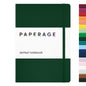 PAPERAGE Thread Bound Dotted Page Hardcover Bullet Journal Notebook - Faux Leather Cover, 100GSM Penready Thick Paper, 160 Pages, 5.6"x8" Portable, Elastic Band, Inner Pocket, Sticker Labels, Blank Journal, Office Stationery for Students