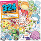 Cute Stickers for Kids Classroom Decor - 108pc Kawaii Water Bottle Stickers for Teens - Waterproof Vinyl Teacher Reward Stickers for Water Bottles - Back to School Supplies - Classroom Must Haves