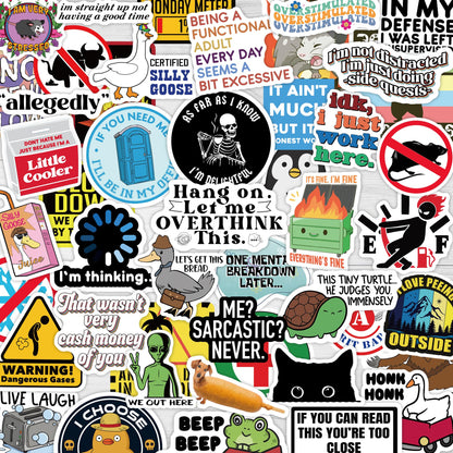 200 Pcs Funny Stickers for Adults (Dirty) by Puraesla - Meme Water Bottles Sticker Pack Waterproof Cool Accesory for Laptop, Hard Hats, Sarcastic, Scrapbooking Decals