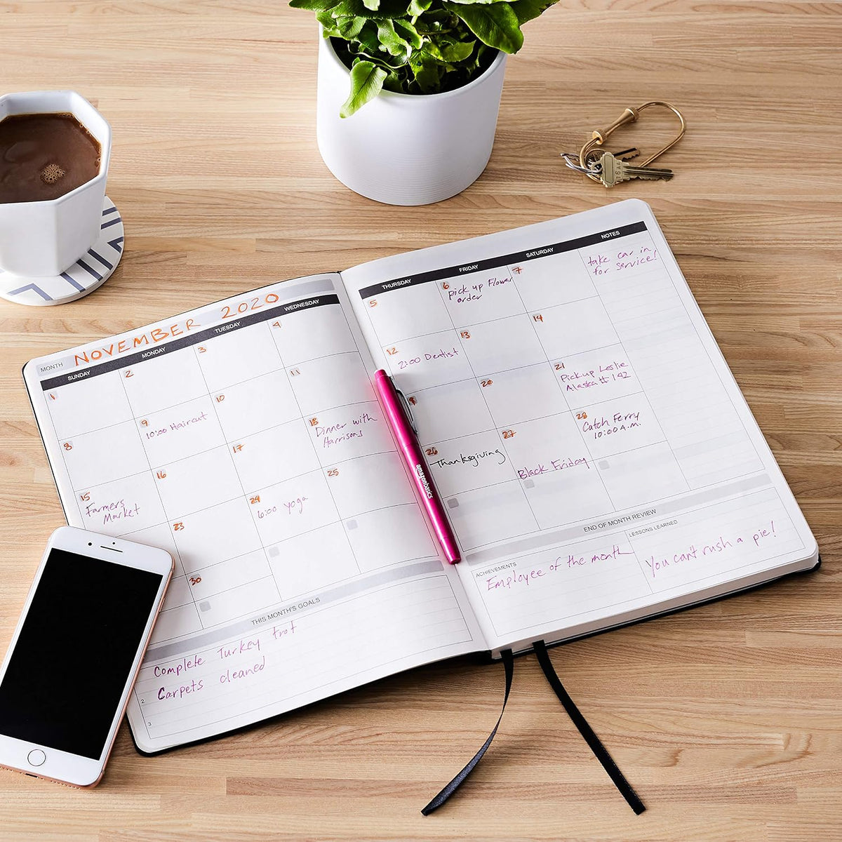 Amazon Basics(6 Months)Undated Planner - 8.5 Inch x 11 Inch, Soft Cover