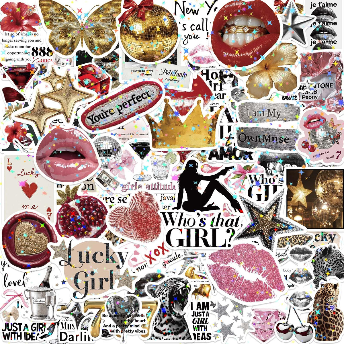 Aesthetic Downtown Girls Stickers Pack Trendy Y2K Stickers(50)