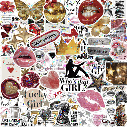 Aesthetic Downtown Girls Stickers Pack Trendy Y2K Stickers(50)
