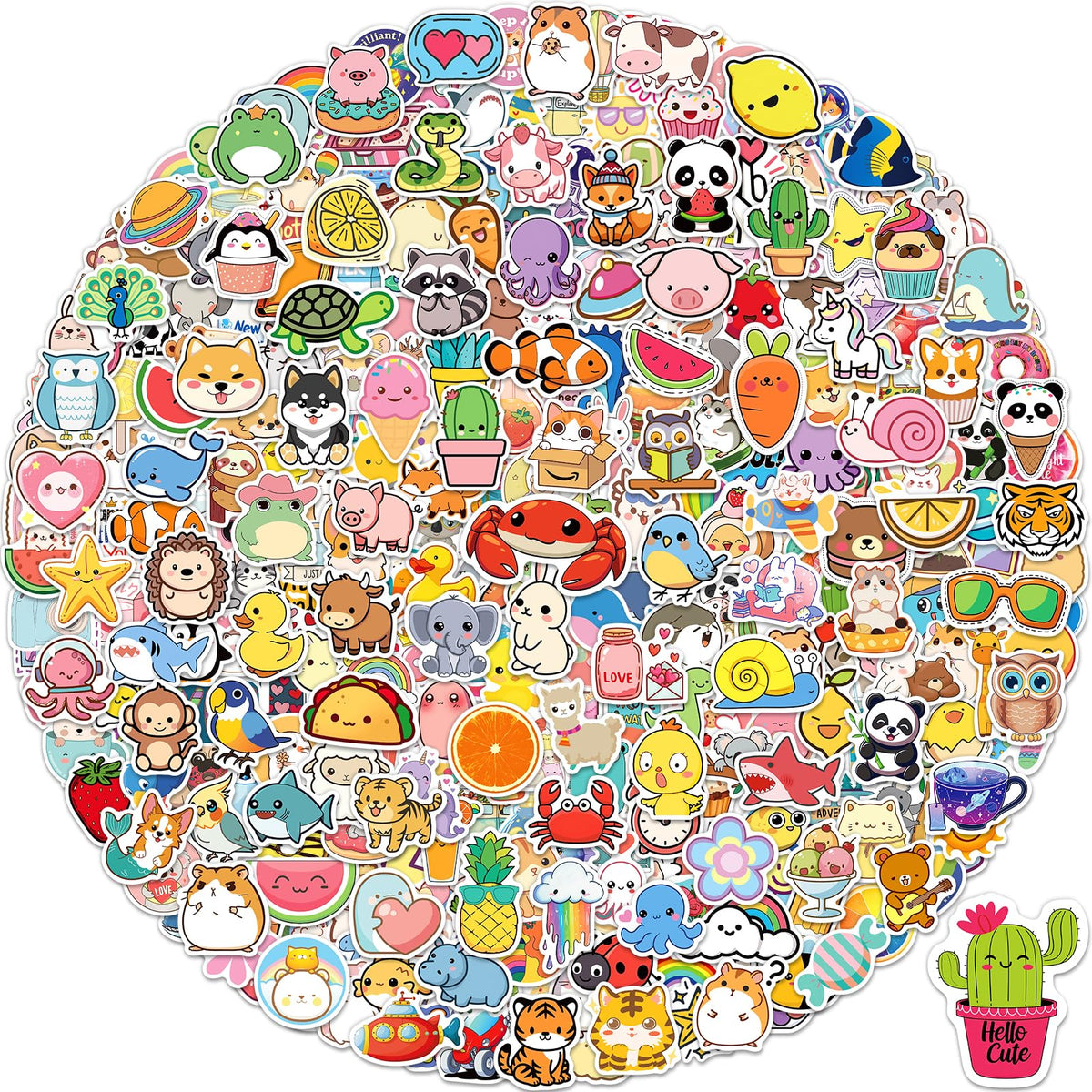 300 Pcs Stickers for Kids, Cute Vinyl Waterproof Stickers for Water Bottle