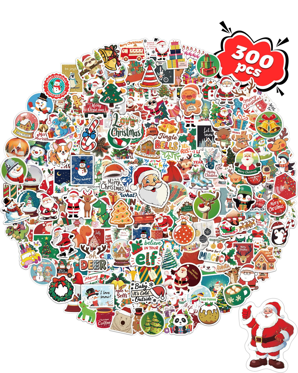 300 Pcs Stickers for Kids, Cute Vinyl Waterproof Stickers for Water Bottle