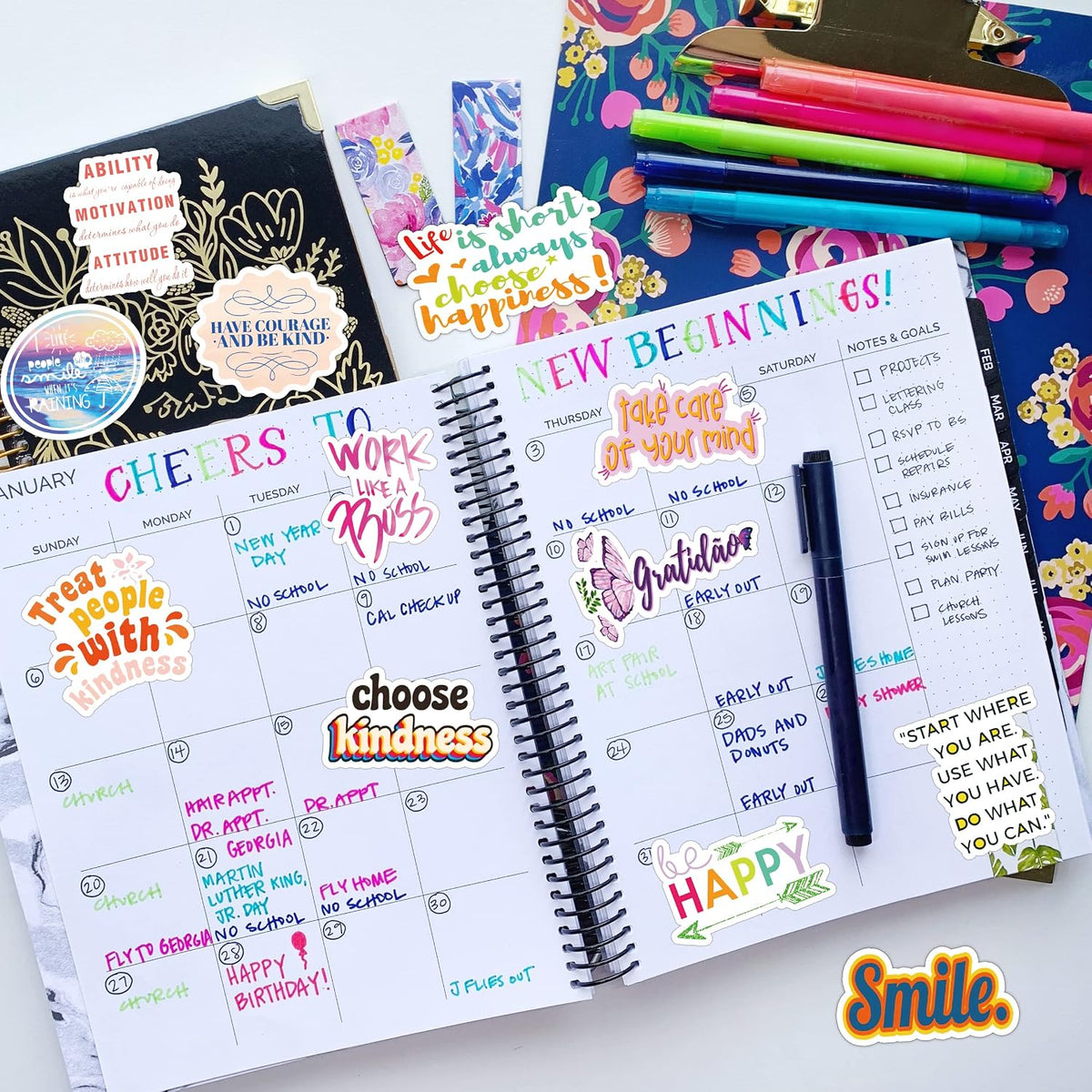 300PCS Motivational Stickers, Inspirational Words Decals