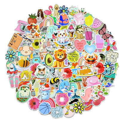 200 Pcs Cute Aesthetic Water Bottle Stickers for Kids, Waterproof Vinyl