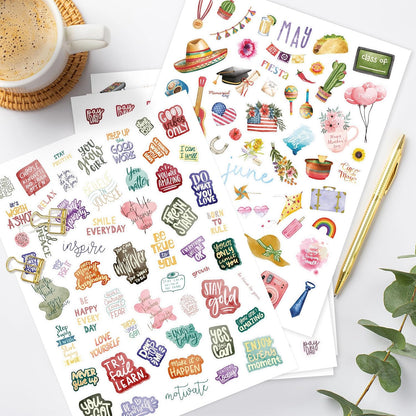 Aesthetic Monthly Planner Stickers - Holiday Sticker Set for Your Calendar