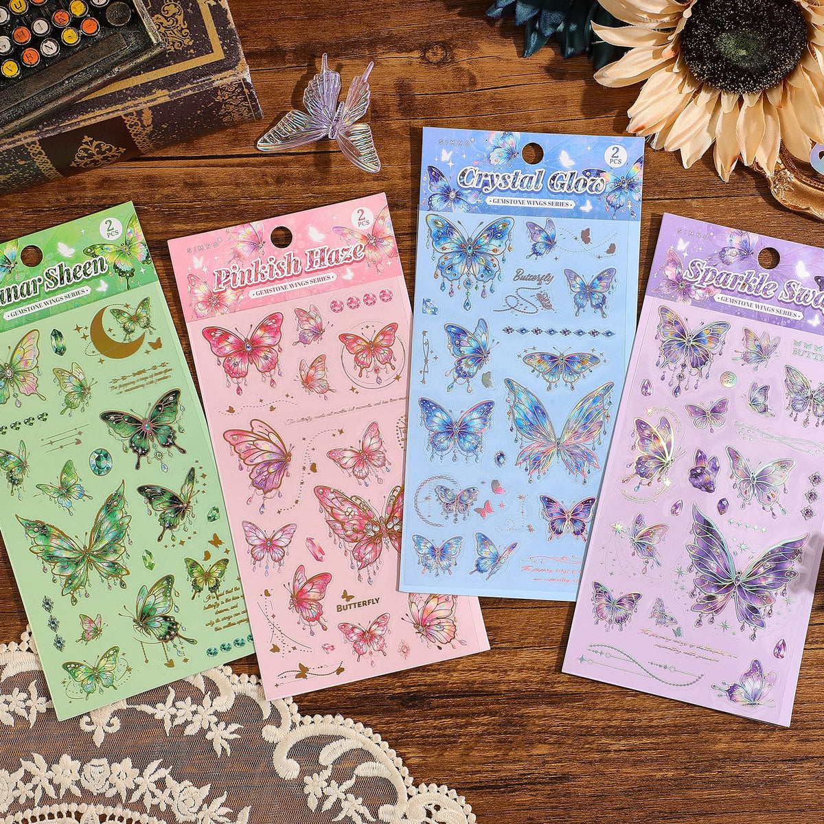 2 Sets 400+ PCS Stickers for Scrapbooking, Self-Adhesive Scrapbook Stickers Supplies Journal, Plants Vintage Aesthetic Sticker Art Diary Card Craft Gifts Planner Notebook,Spring&Flower
