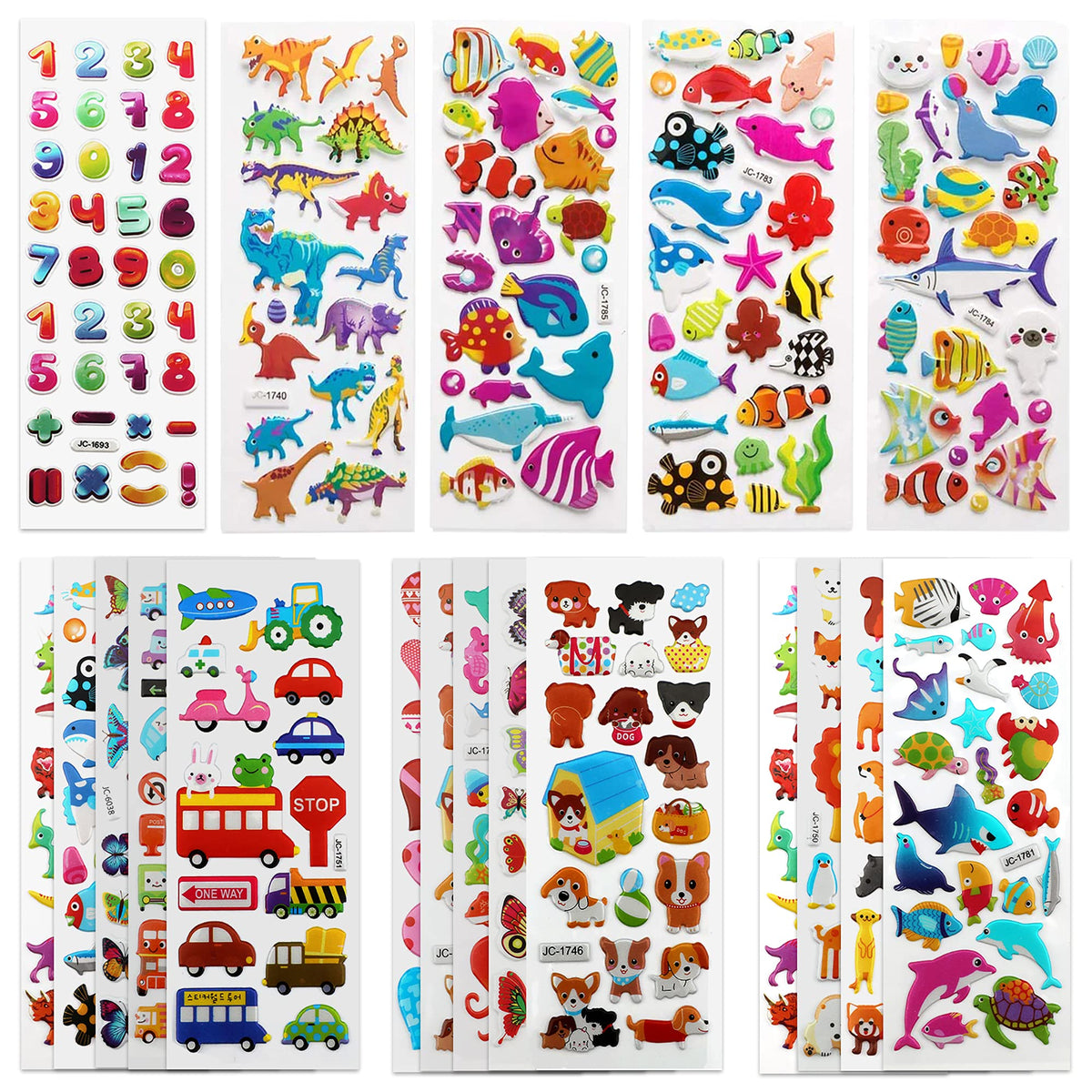Puffy 3D Sticker for Kid & Toddler 500+ Variety Pack Cute Scrapbook Sticker