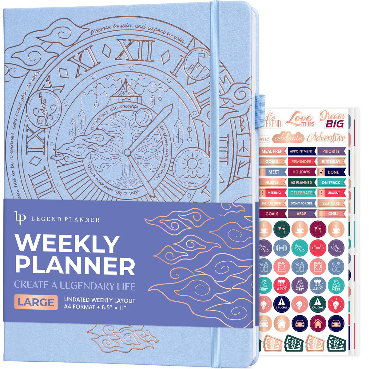 Legend Planner Undated, Weekly & Daily Goal Journal, A5 Black