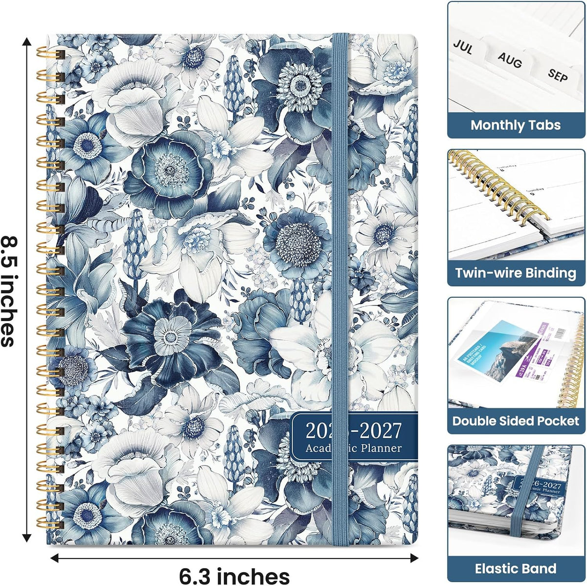 Planner 2026-2027, Jul 2026-Jun 2027 Academic Monthly & Weekly Planner