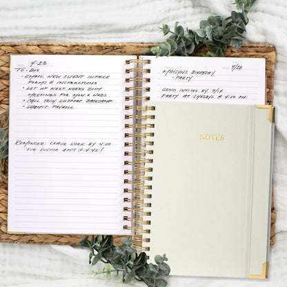 Aesthetic Thick Spiral Notebook Journal For Women in B5 - Linen Hardcover