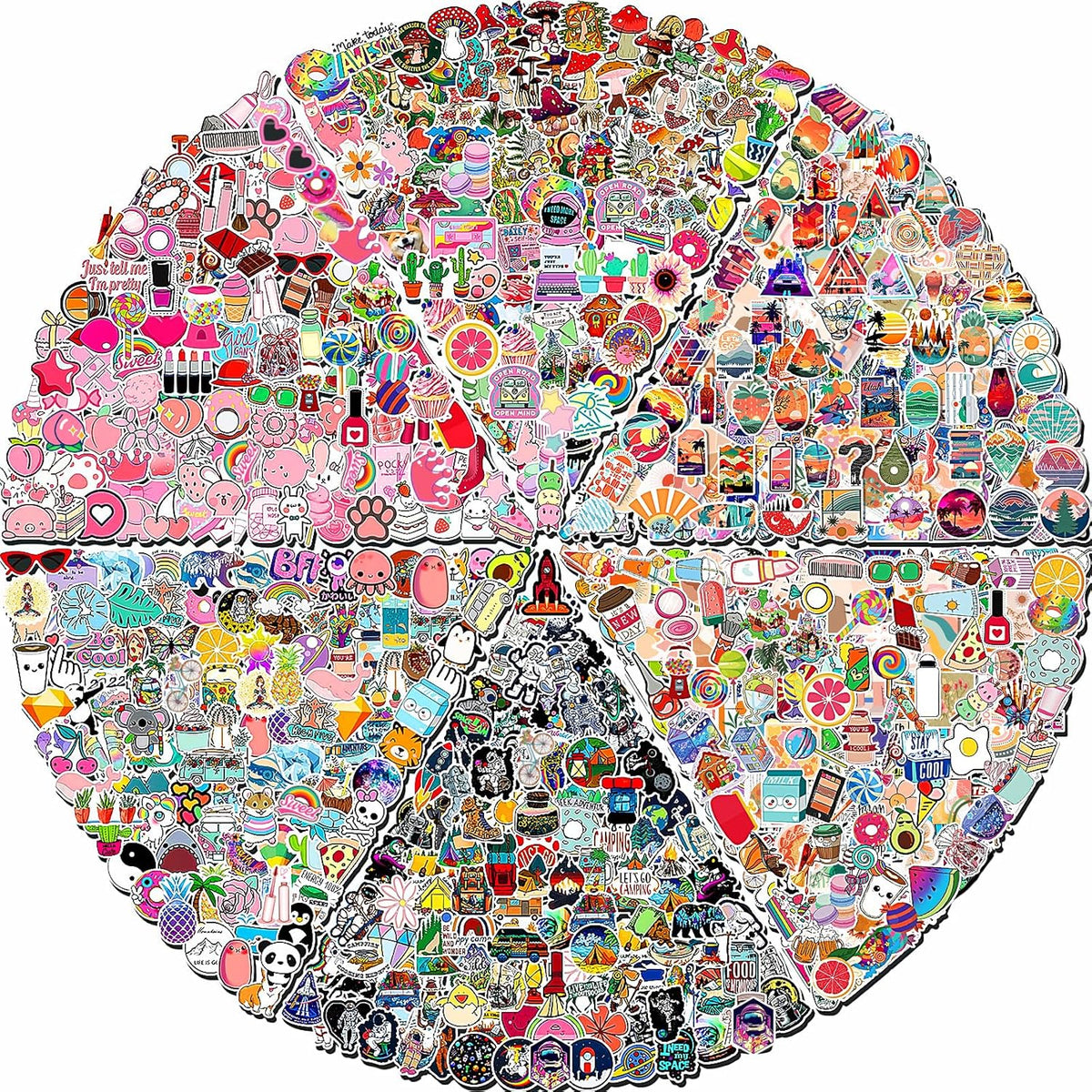 Arme Cute Stickers Bulk, Waterproof Stickers for Water Bottles Pack 600PCS