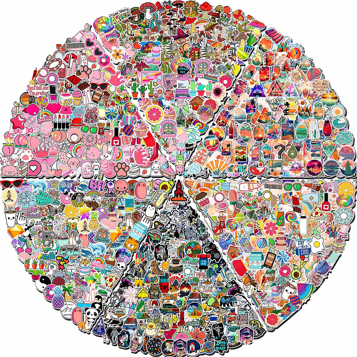 Arme Cute Stickers Bulk, Waterproof Stickers for Water Bottles Pack 600PCS