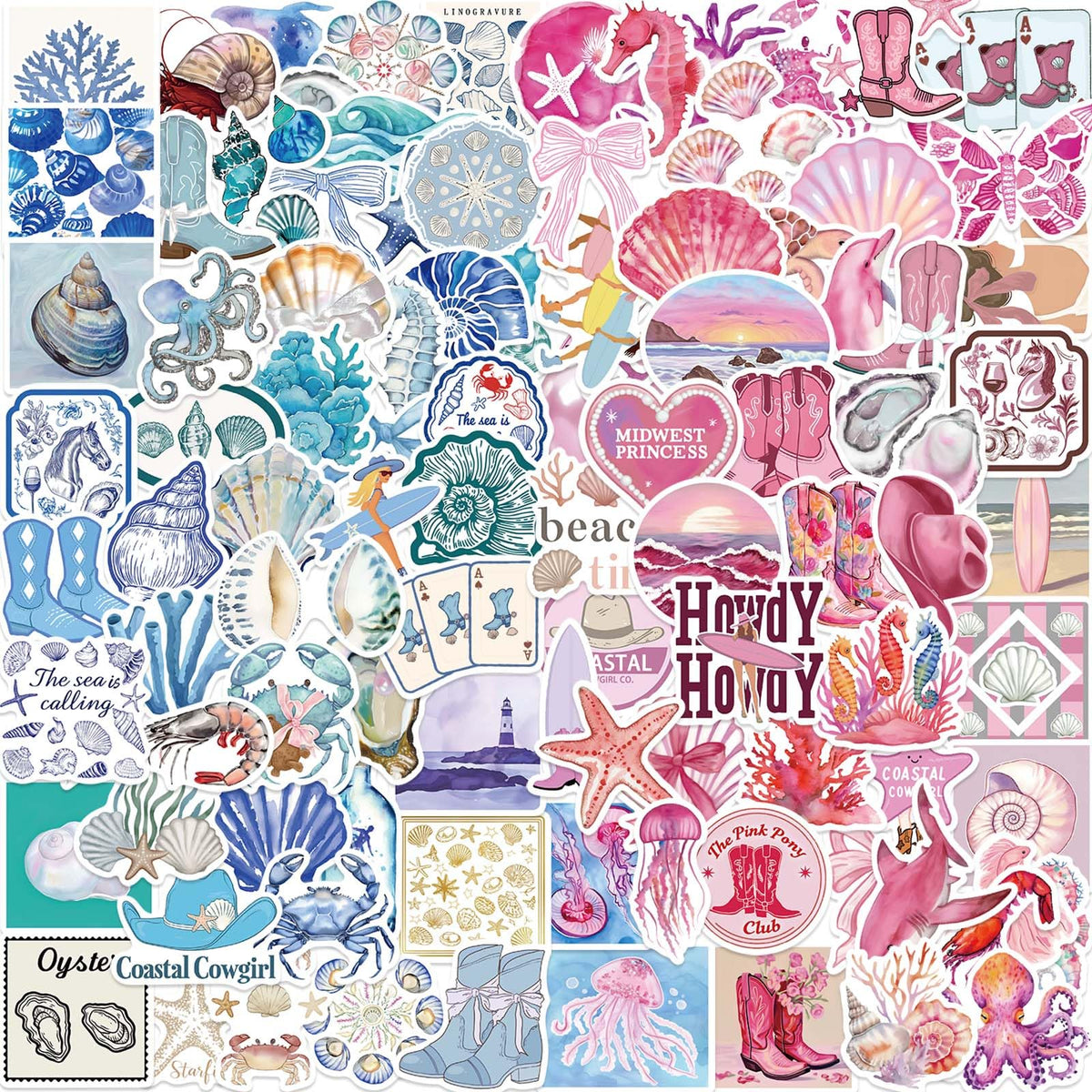 Aesthetic Downtown Girls Stickers Pack Trendy Y2K Stickers(50)