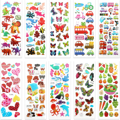 Puffy 3D Sticker for Kid & Toddler 500+ Variety Pack Cute Scrapbook Sticker