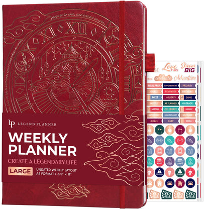 Legend Planner Undated, Weekly & Daily Goal Journal, A5 Black