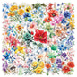 Transparent Flora Scrapbook Stickers Aesthetic Flowers Stickers(50)