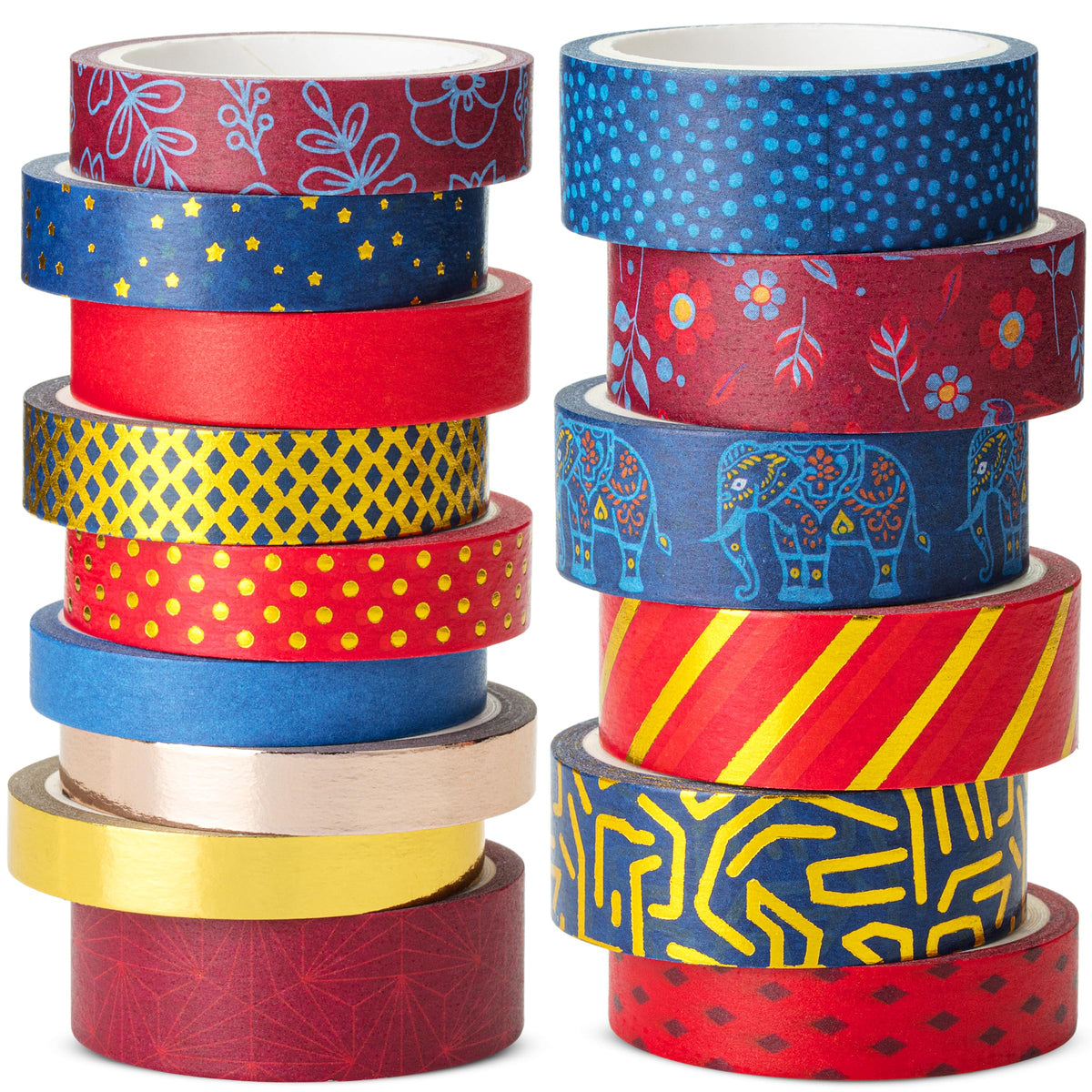 Mr. Pen- Washi Tape Set, 21 Rolls, Assorted Sizes, Floral