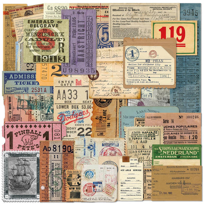 PRSTINCOL Vintage Journaling Stickers,Scrapbook Supplies for Planners,100Pcs Junk Journal Supplies with Antique Map Prints, Distressed Edges for Teenagers Adults