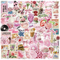 60pcs Coquette Stickers Cute Vinyl Laptop Stickers, Waterproof Aesthetic Stickers, Pink Sticker Pack for Girls Water Bottles Laptop Computer Phone Guitar (60 Coquette Stickers)