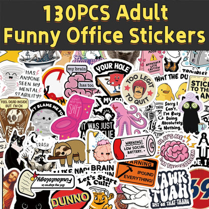 130pcs Funny Stickers for Adults,and 150Pcs blue collar building stickers  Prank Meme (Dirty) Hilarious Sticker Pack for Laptop, Hard Hat, Work, Water Bottles, Computers, Vinyl Waterproof Decals (130)