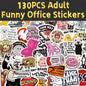 130pcs Funny Stickers for Adults,and 150Pcs blue collar building stickers  Prank Meme (Dirty) Hilarious Sticker Pack for Laptop, Hard Hat, Work, Water Bottles, Computers, Vinyl Waterproof Decals (130)