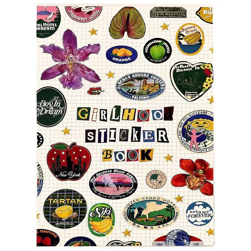 Girlhood Sticker Book (1260+ Aesthetic Retro-Style Illustrations) – Scrapbook Supplies, Decal Sticker Notebooks Decor, DIY Creative Gifts for Friends and Family,sohochic