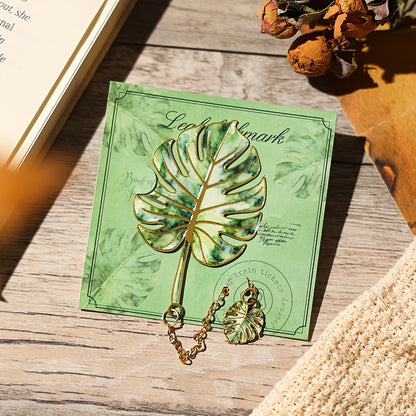 1pc Vintage Leaf Bookmark with Metal Pendant Ideal Gift for Book Lovers, Suitable for Students, Teachers And Writers