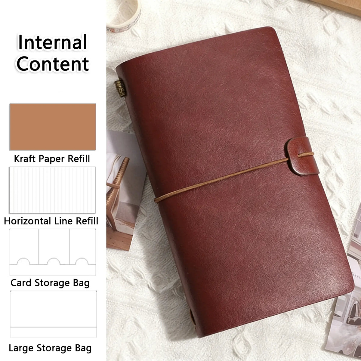 Durable Notebook, Vintage Style Portable Travel Diary, Hardcover Journal, Home School Office Stationery Supplies, Stationery Gift, Hardcover Notebooks