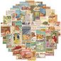 PRSTINCOL Vintage Journaling Stickers,Scrapbook Supplies for Planners,100Pcs Junk Journal Supplies with Antique Map Prints, Distressed Edges for Teenagers Adults