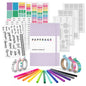 PAPERAGE Journaling & Scrapbooking Kit with Vegan Leather Cover, Office Stationery Supplies Including The Notebook with Dotted Pages, Fineliner Pens, Sticker Sets, Stencil Sheets, Washi Tapes, Planner for Bujo Aesthetic