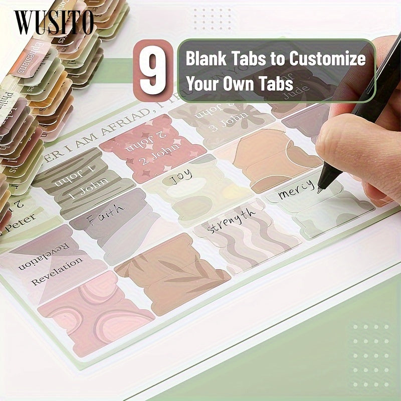 Laminated Bible Tabs, 75 Book/Index Tabs for Study Bible, Bible Journaling Supplies for Women/Men, Large Print Reposition Stickers Additions for Easy-To-Read