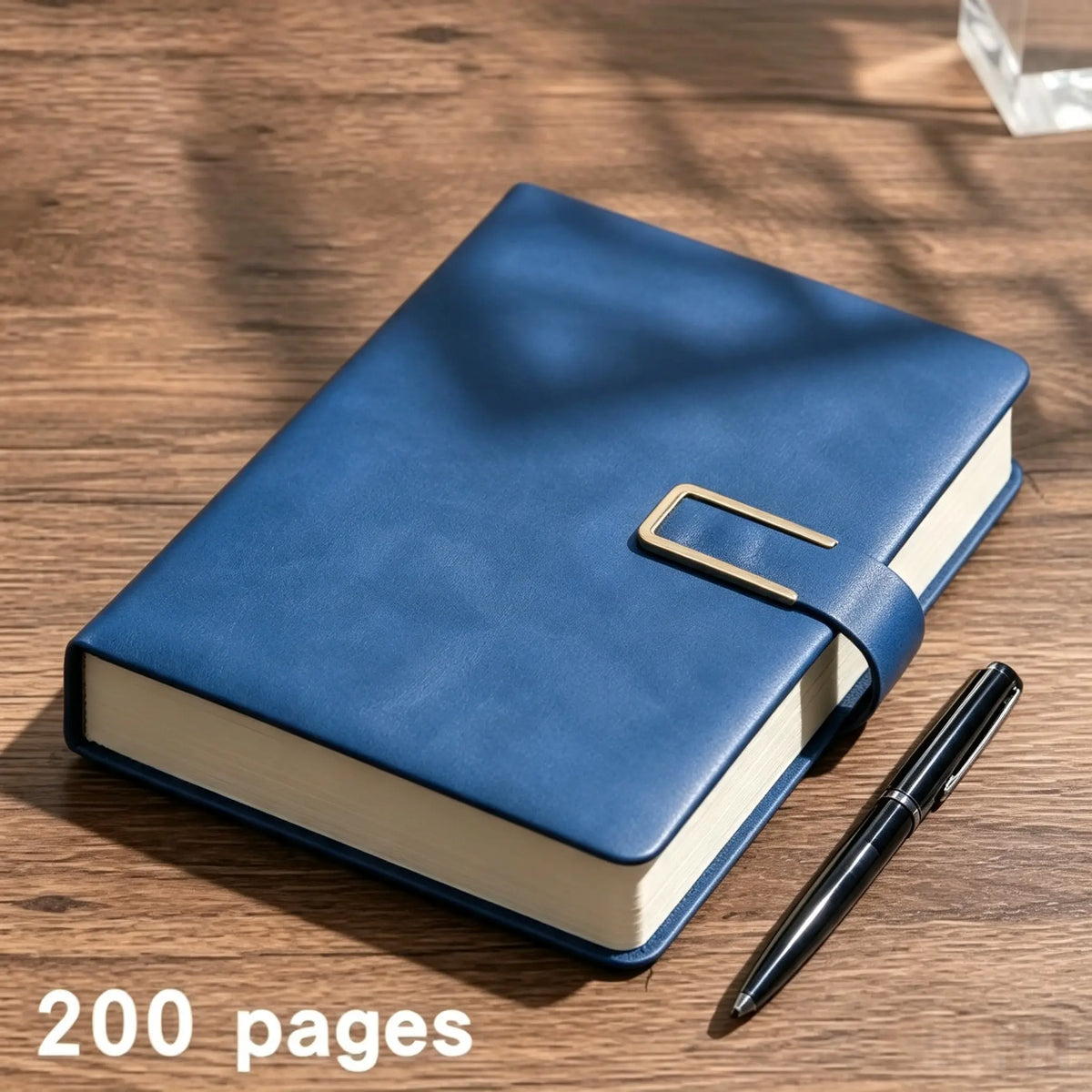 [Back to School Must-Have]A5 Premium PU Leather Hardcover Notebook with Buckle Closure, 200 Thick Pages Business Journal, Professional Writing Diary for School, Office, Meetings & Travel