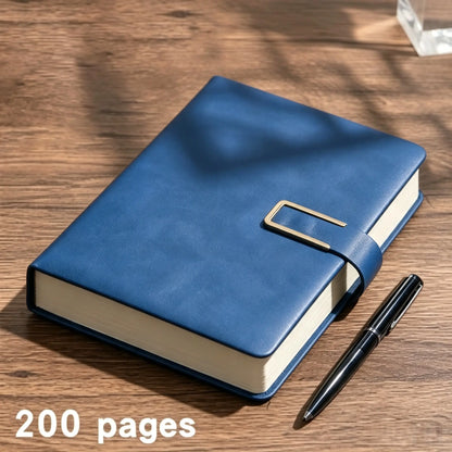 [Back to School Must-Have]A5 Premium PU Leather Hardcover Notebook with Buckle Closure, 200 Thick Pages Business Journal, Professional Writing Diary for School, Office, Meetings & Travel
