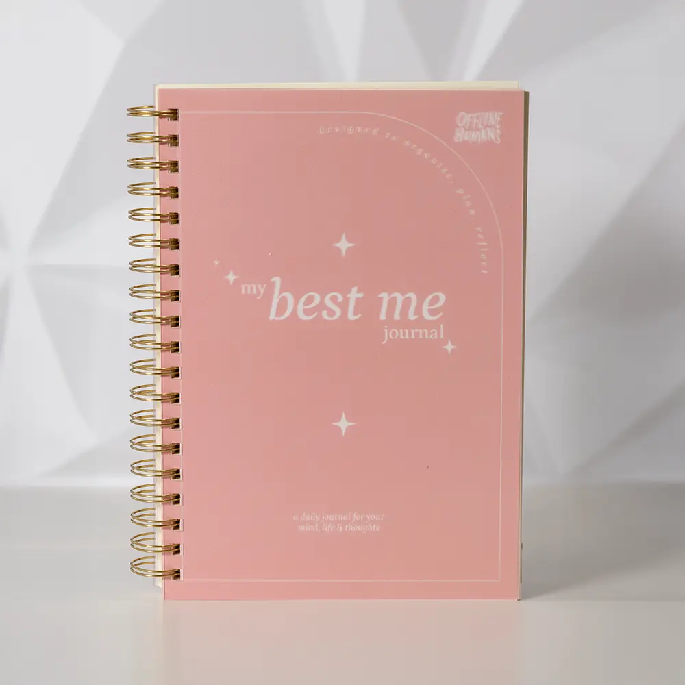 Natalies Outlet My Best Me Journal - A4+ Spiral Bound Quarterly Planner with 252 Pages for Daily Reflections & Productivity - Comfortable Writing Experience - 80 gsm Paper - 11 Sections for Organization - Personal Organizer Book