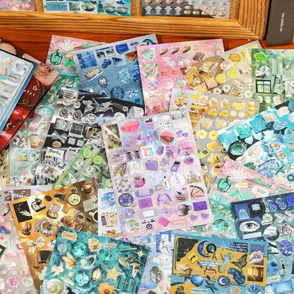 1400+ Pcs Aesthetic Hardcover Sticker Book (Single or Bundle) - Dreamcore, Foodie Cute Stickers for Adult, Student Back to School, 9 Glossy, 9 Fine Sand, 12 Matte Adhesive Decals for Scrapbook Supplies, Laptop Customization