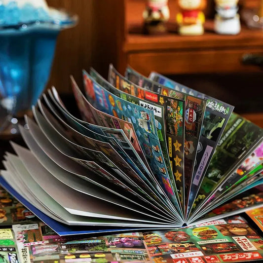 990+ Pcs 30 Sheets Japanese Sticker Book & European Classic (Single/Bundle) - Premium Cut-Out Dreamcore Decals for Journaling Scrapbooking DIY Crafts