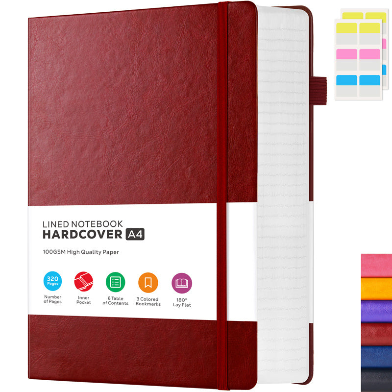 A4 Lined Journal Notebook, 320 Pages Large College Ruled Notebook, Hardcover Faux Leather Notebook with 100Gsm Thick Pages for Writing Women, Professional Business Notebook, 8.5 X 11In, Back to School