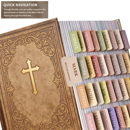Boho Bible Tabs, Laminated Large Print Bible Book Tabs, Peel and Stick Soul Nourishing Bible Chapter Labels, Religious Study Accessories for Men Women