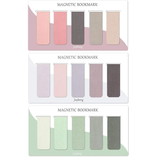 Magnetic Bookmarks, 15-Piece Durable Paper & Metal Colorful Set with Powerful Magnets - 5 cm Whole-Side Magnet, Resist Wear and Tear, Prevent Falling Off Books, Stay Organized Office Stationery (Misty, Ocean, Emerald), Students