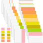 Bright Sticky Index Tabs, 500 Tabs (21 Sets), Office Stationery for Page Marking, Notebooks, Binders, Books