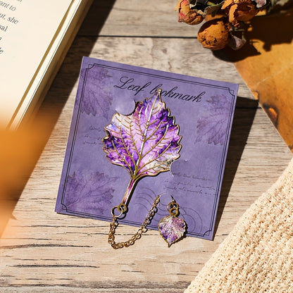 1pc Vintage Leaf Bookmark with Metal Pendant Ideal Gift for Book Lovers, Suitable for Students, Teachers And Writers