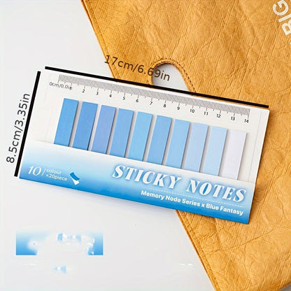Colorful Index Sticky Notes, Writable Marking Stickers, High-Value Classification Labels, Ins-Style Sticky Notes with Loose-Leaf Ruler