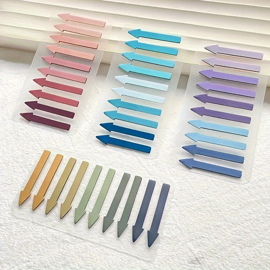200 Sheets of New Colored Pointed Index Stickers Morandi Transparent Sticky Notes Reading Index Stickers Student Arrow Marking Stickers