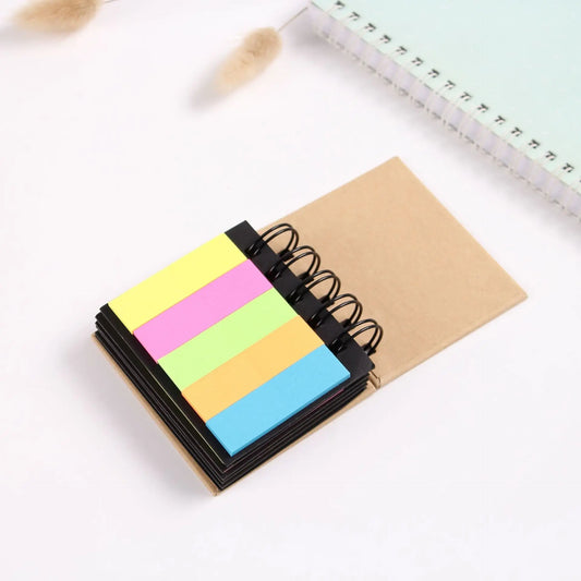 Portable Sticky Note Set, 5 Assorted Color Self-adhesive Notes, Page Markers, Paper Index Tabs, Office Stationery Supplies, Self-stick Labels-MM1