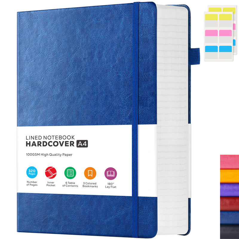 A4 Lined Journal Notebook, 320 Pages Large College Ruled Notebook, Hardcover Faux Leather Notebook with 100Gsm Thick Pages for Writing Women, Professional Business Notebook, 8.5 X 11In, Back to School